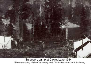 Surveyors camp at Circlet Lake 1934
