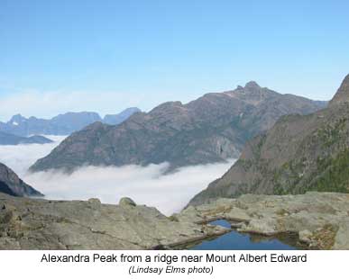 Alexandra Peak from a ridge near Mount Albert Edward