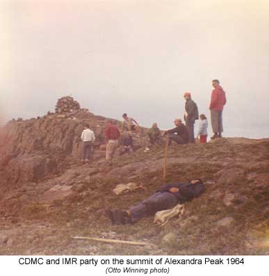 CDMC and IMR party on the summit of Alexandra Peak 1964