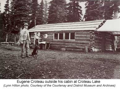 Eugene Croteau outside his cabin at Croteau Lake