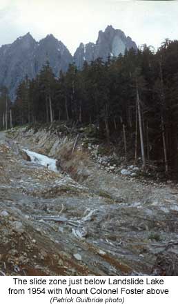 The slide zone below Landslike Lake 1954