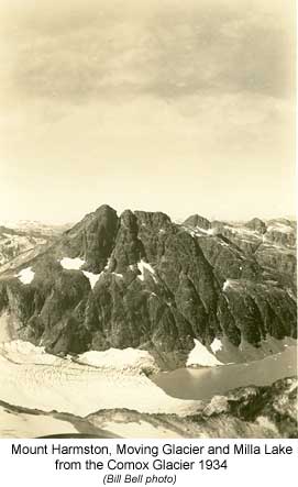 Mt. Harmston, Moving Glacier and Milla Lake, 1930