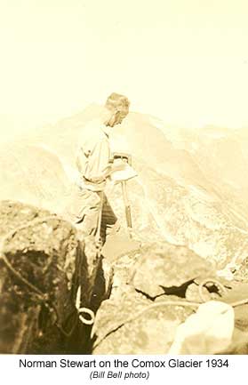 Norman Stewart on the Comox Glacier in 1934