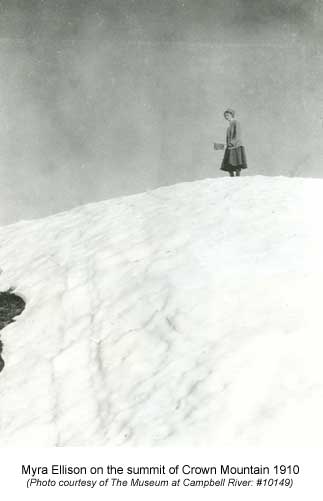 Myra Ellison on the Summit of Crown Mountain