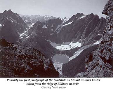 Mount Colonel foster Landslide from Elkhorn 1949