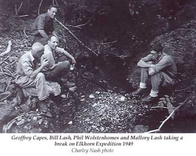 Geoffrey Capes, Bill Lash, Phil Wolstenhomes and mallory Lash Elkhorn 1949