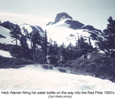 Herb Warren filling his water bottle on the way to the Red Pillar 1950's