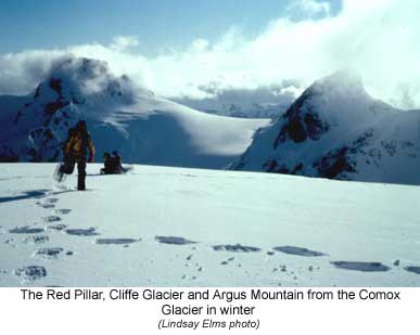 Red Pillar and Cliffe Glacier in Winter