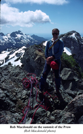 Rob Macdonald on the summit of the Prow