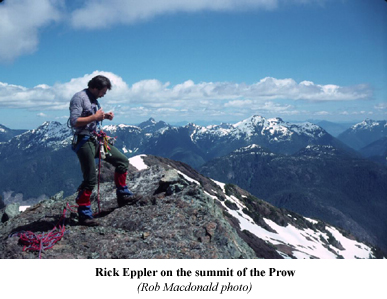 Rick Eppler on the summit of the Prow