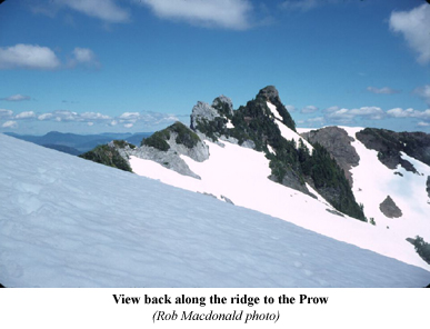 View back along the ridge to the Prow