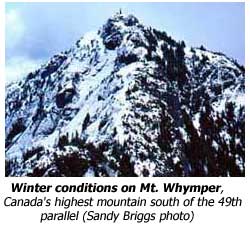Winter conditions on Mt. Whymper
