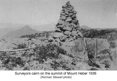 Summit Cairn on Mt. Heber, 1936