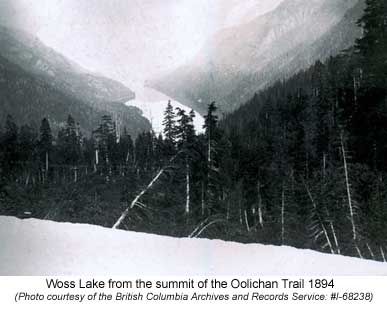 Woss Lake from the summit of the Oolichan Trail 1894